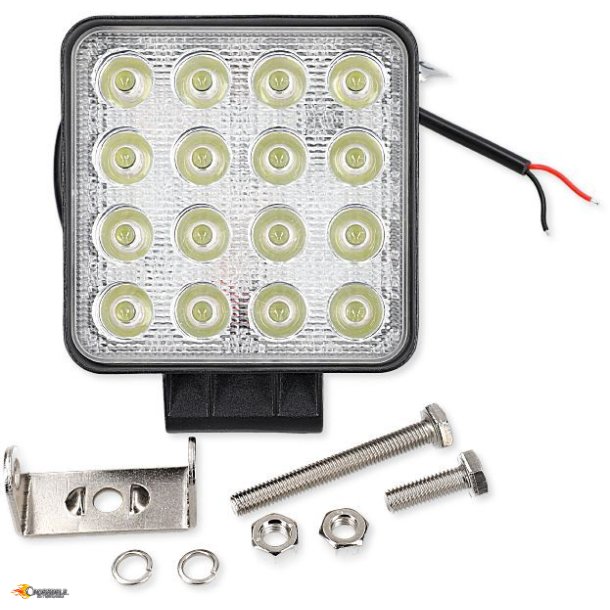 LED ARBEJDSLAMPE 48W FIRKANTET 12/24V